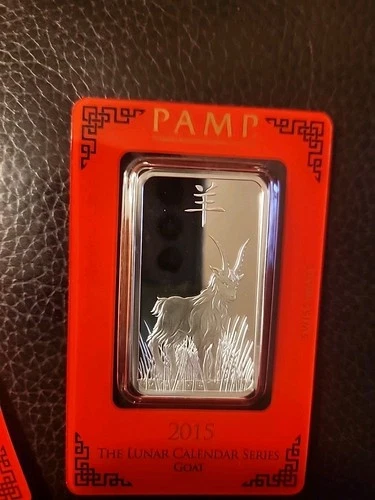 2015 Pamp Lunar Series Year of the Goat 1 oz 999 Fine Silver Bar