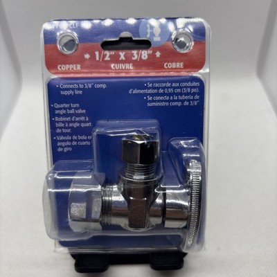 PlumbPak 1/2 x3/8  Quarter Turn Angle Valve Copper. PP61PCLF