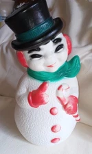 Vintage 1960's General Foam Plastics Table Top 13.5" Frosty Snowman Blow Mold