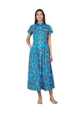 Olivia James The Label Marlow Pacific Ikat Belted Shirt Dress Maxi MIDI Size S