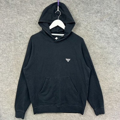 Barbour Hoodie Mens Medium Black Beacon Pullover Sweatshirt Sweater 100% Cotton