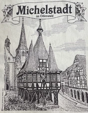 Michelstadt im Odenwald Cotton Shopping Bag Tote 15" x 14-1/2" Double Handles