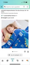  Weighted Blanket - 3 lbs Heavy Blanket - Breathable 36"×48" 3lbs Blue Dinosaur