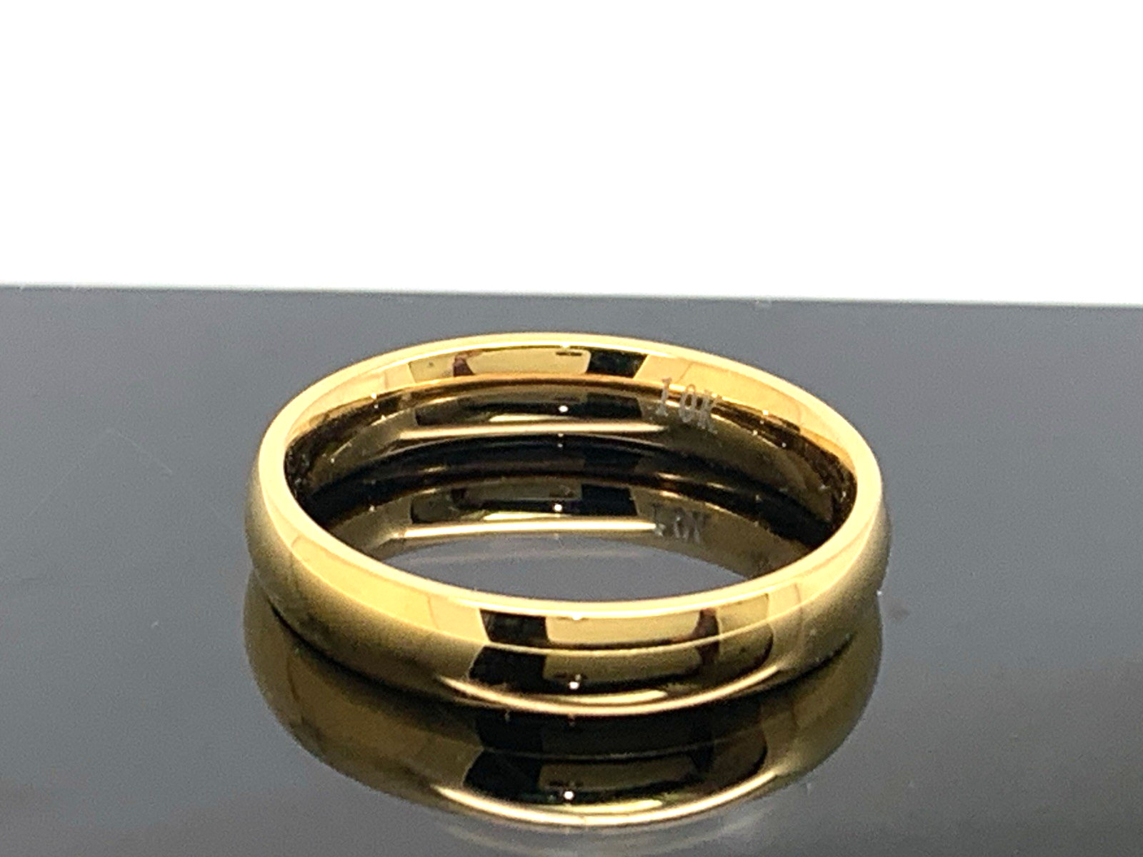 Wedding Band 10k Yellow Gold Ring Plain 3.9mm Wide Unisex Size 8-image