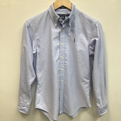 Ralph Lauren Strick Oxford Hemd Oberteil Damen Größe 6 Blau Button Down Fleisch Pony