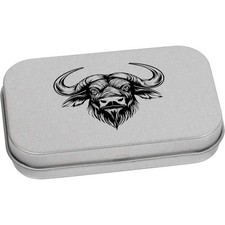 'Bufalo africano' scatola di latta/stoccaggio con cerniera in metallo (TT051424)