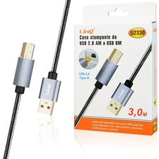 Câble D'Imprimante LinQ U2330 USB 2.0 AM-BM 3M Type-B Multifonction/Scanner