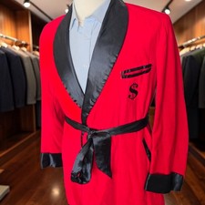 Vintage Smoking Robe Size 40 - 42 Satin Shawl Lapel