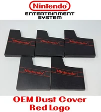 Lot of 5 OEM Nintendo NES Game Cartridge Dust Covers w/ Red Logo *USED*