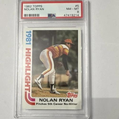 Topps 1982 1981 Highlight Nolan Ryan #5 PSA 8 Houston Astros Baseball MLB