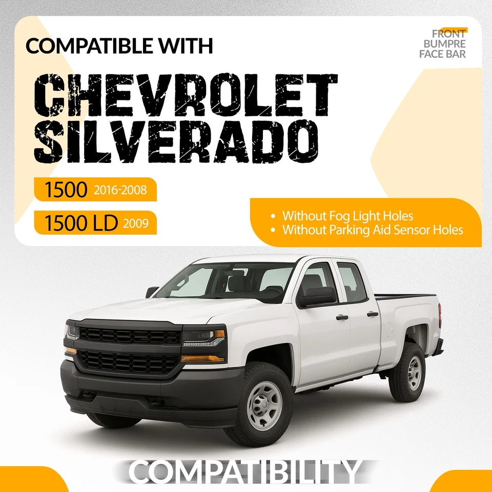 Barra frontal de cubierta de parachoques para Chevrolet Silverado 1500/1500 LD 2016-2019 2018 Foto 3 de 4