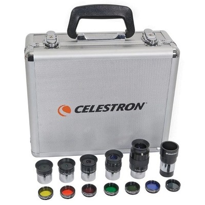 Celestron 1.25'' Eyepiece Filter Kit-PL Eyepieces/2X Barlow Lens/Colored Filters
