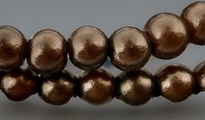 Textured Dark Mocha Czech Glass Beads 4mm Round Qty:30