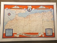 Affiche Maritime, Afrique Du Nord,Corse, Cie Gle TRANSATLANTIQUE,  1950