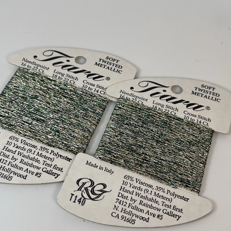 NEW Rainbow Gallery Cross Stitch Tiara Thread Red Twisted Metallic Ribbon T140 - Image 2 of 4