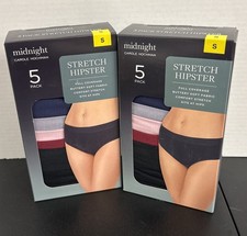 Carole Hochman Women's Midnight Stretch Hipster Underwear 5 Pair Sz S New 2 Pack