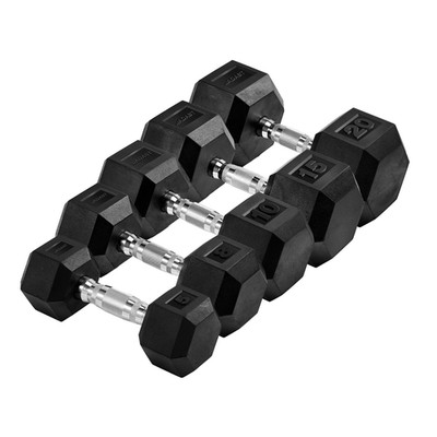 ADABT Hex Hanteln Gusseisen Gummi freie Gewichte für Zuhause & Fitnessstudio - Einzeln & Sets