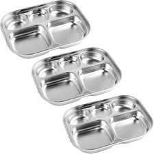 Stainless Steel Divided Plates Tray, 5 Section, Kids Toddlers Babies Small Size,