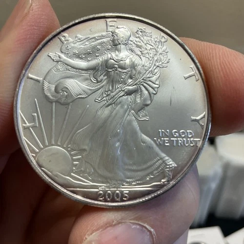 2005 American Silver Eagle 1 oz 0.999 Silver U.S. Mint Business Strike Coin