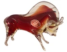 Vintage Venetian Murano Red Glass MCM Bull Toro Figure Sculpture As Is