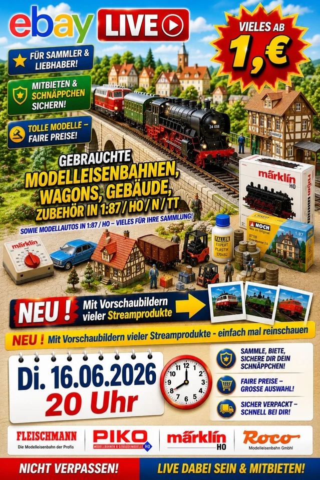 Gebrauchte Modelleisenbahnen, Wagons, Zubehör N/H0/TT und Modellautos 1:87