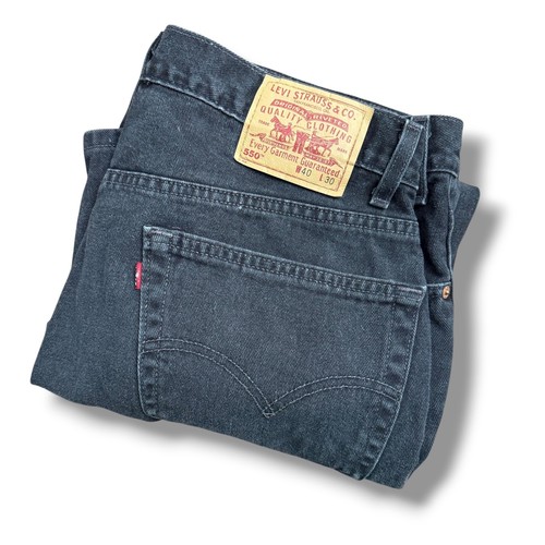 Levi's 550 Jeans Mens W40 L30 (38x28) Black Denim Pants - Picture 1 of 6