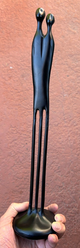 sweden MINIMALIST 17" LOUISE HEDERSTROM BLACK BRONZE MAN WOMAN SCULPTURE statue