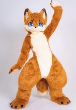 Fursuit Long Haired Husky Cat DogFox Costume Party Halloween Role Playing
