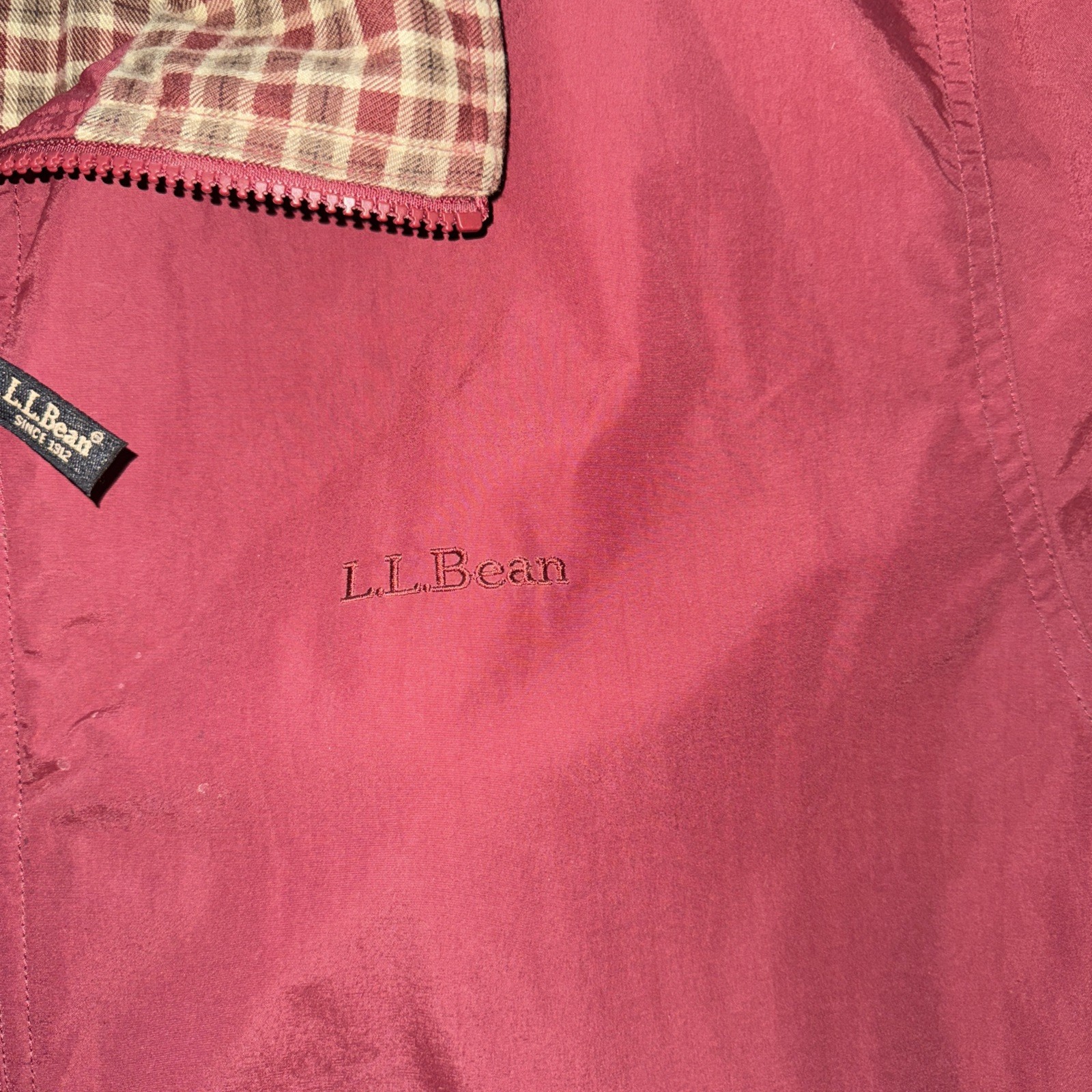 Vintage L. L. Bean Red Maroon Jacket Men’s Size Large Full Zip