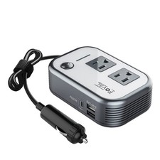 FOVAL 200W Car Power Inverter, DC 12V to 110V AC Laptop Charger Fast Grey