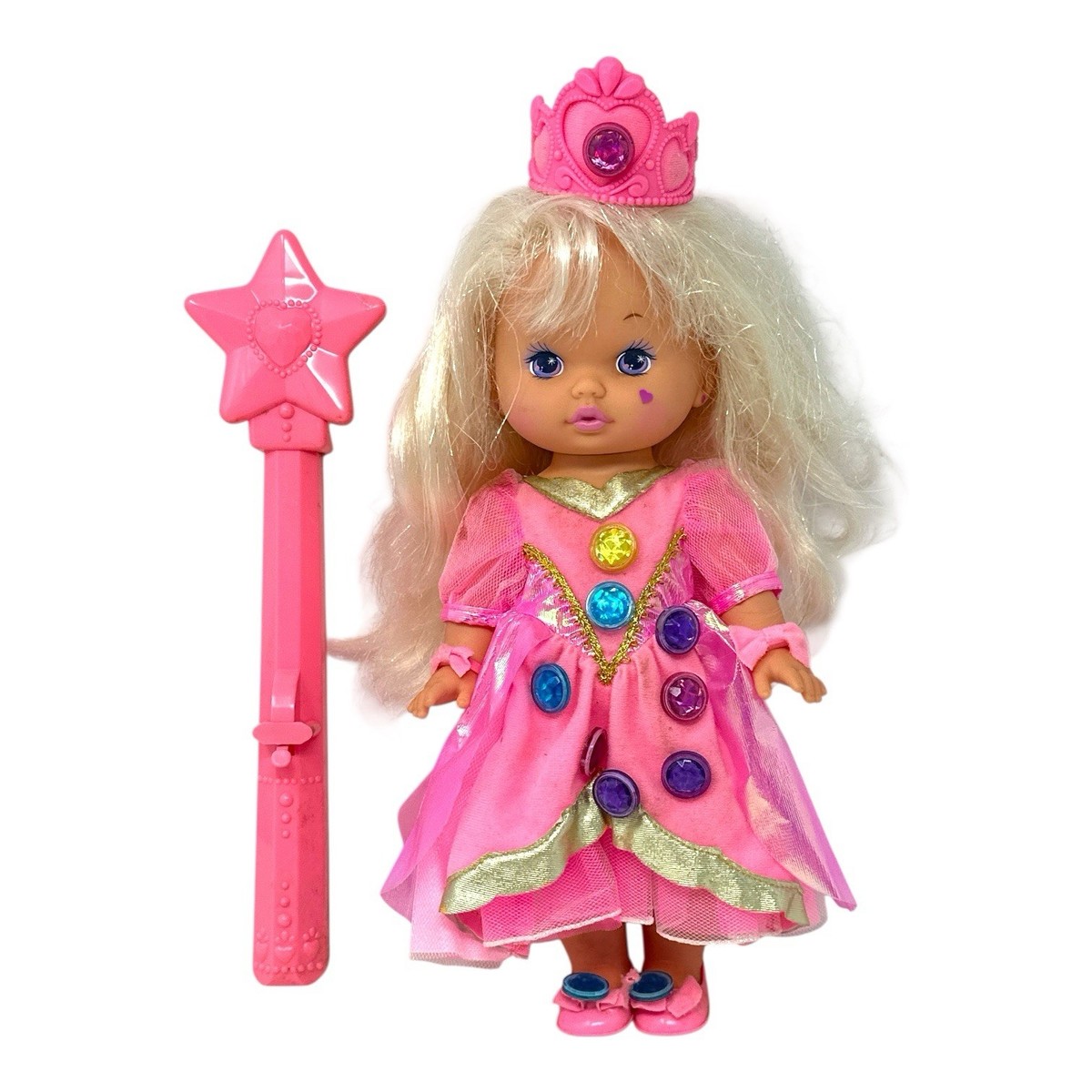 Mattel Lil Miss Magic Jewels Doll 1991 w/ Wand, Crown, Jewels GUC