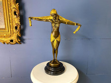 Bronze Sculpture Scarf Dancer Tänzerin mit Schal Art deco nach Demetre Chiparus