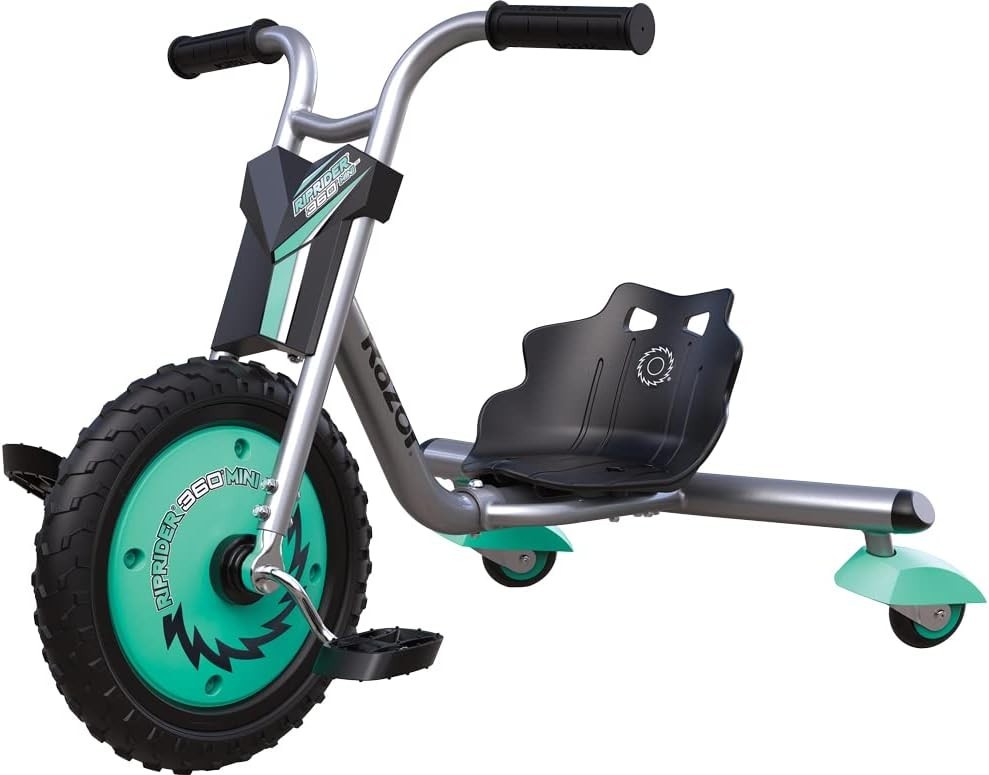 Razor RipRider 360 Mini - Teal, 360 Degrees Caster Tricycle,