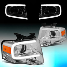 For 2007-2014 Ford Expedition 3d Led Drl Projector Headlight Lamps Chromeamber For 2007-2014 Ford Expedition 3d Led Drl Projector Headlight Lamps Chromeamber