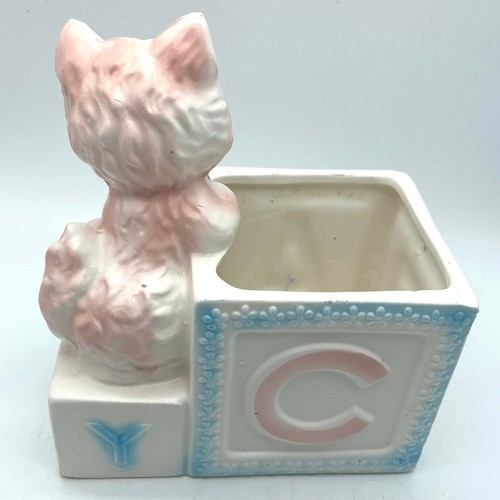 Relpo Japan 5305 Kitten Vintage Retro ceramic Planter Baby Nursery Kitsch - Picture 7 of 7