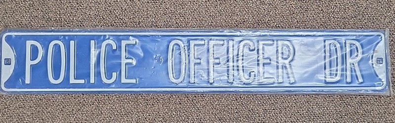 Police "Police Officer Dr" Blue Metal Street Sign Plaque Sign