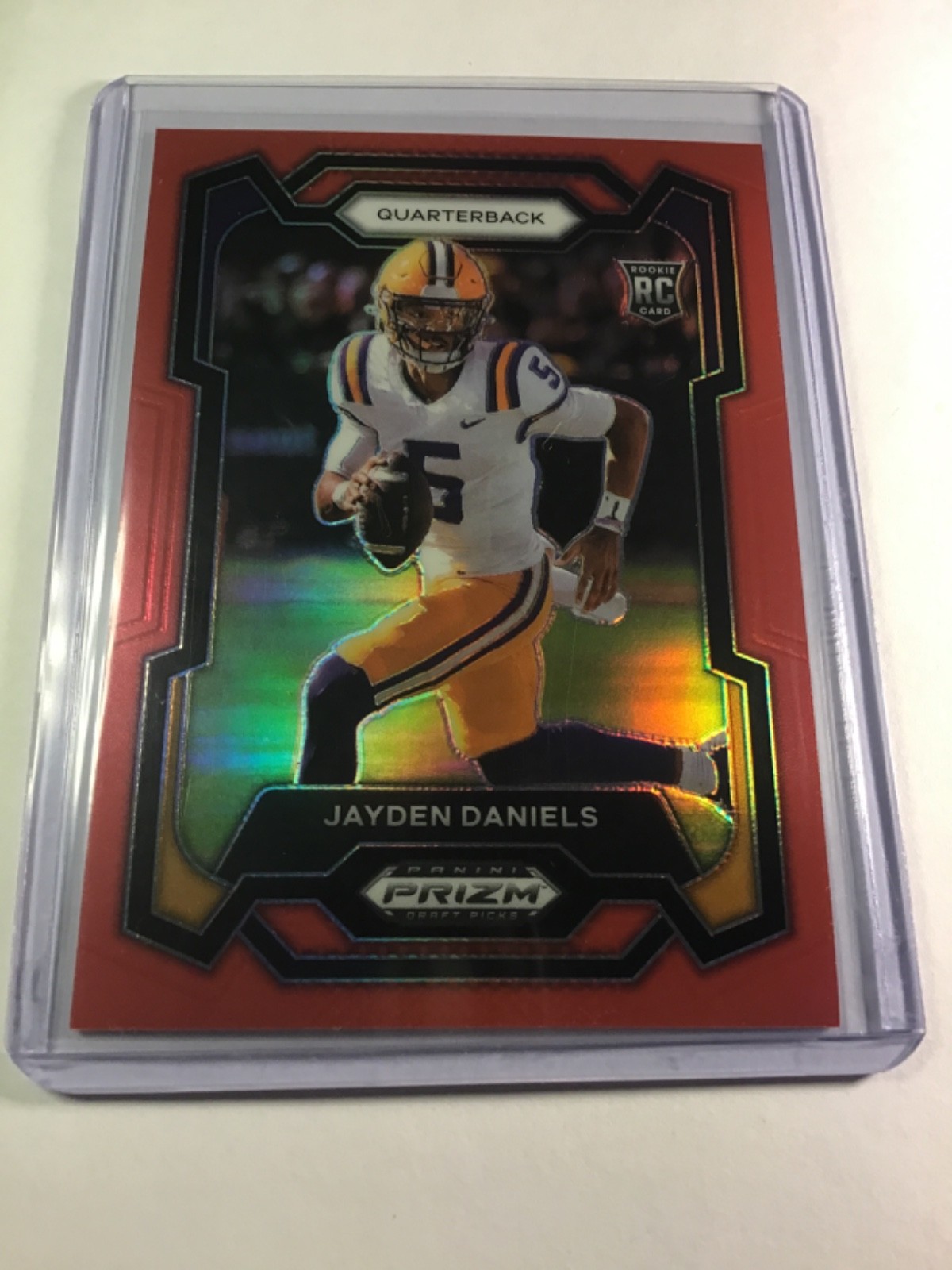 2024 Panini Prizm Draft Picks Football Jayden Daniels #108 RC Rookie Red 207/299