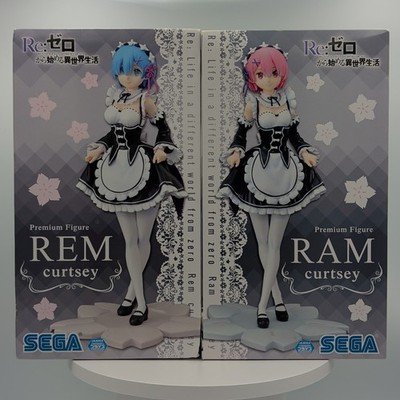 Re:Zero Rem & Ram Curtsey Premium Figurenset (SEGA PM Prize) - Neu/Sealed