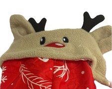 Christmas Holiday Reindeer One Piece Hooded Pajamas Men's Size Large New