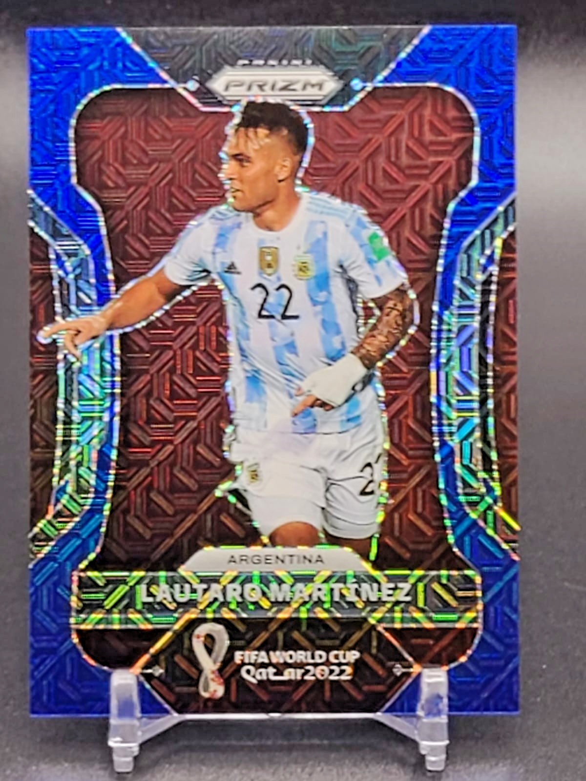 2022 Panini Prizm World Cup LAUTARO MARTINEZ 60/75 Blue Mojo Argentina #5