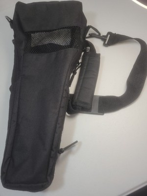 Portable Oxygen Cylinder Tank Holder Case Black With Netting And Zipper Closures