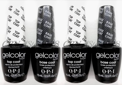 SALE - LOT 4 OPI GelColor Soak-Off  UV LED 2 BASE + 2 TOP COAT 15ml 0.5oz Set