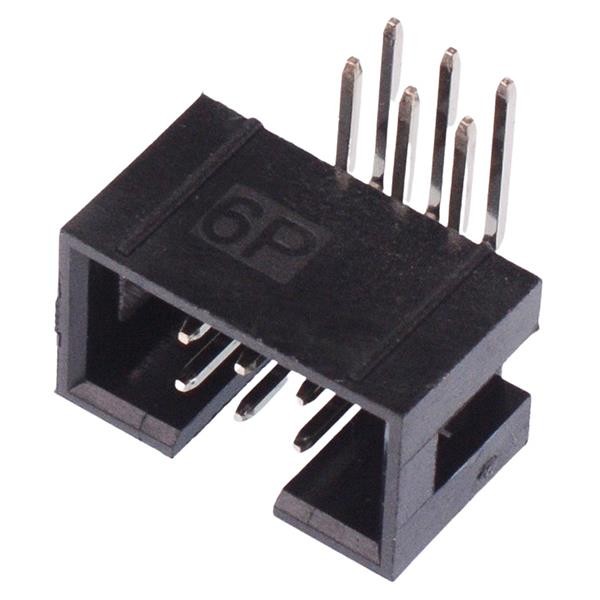25 x 6-Way IDC Right Angle Pin Boxed Header 2.54mm