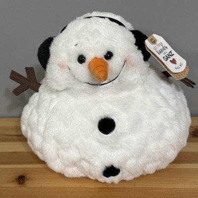 Ganz S'Melts Snowman with Ear Muffs 10'' Plump White Plush New With Tag