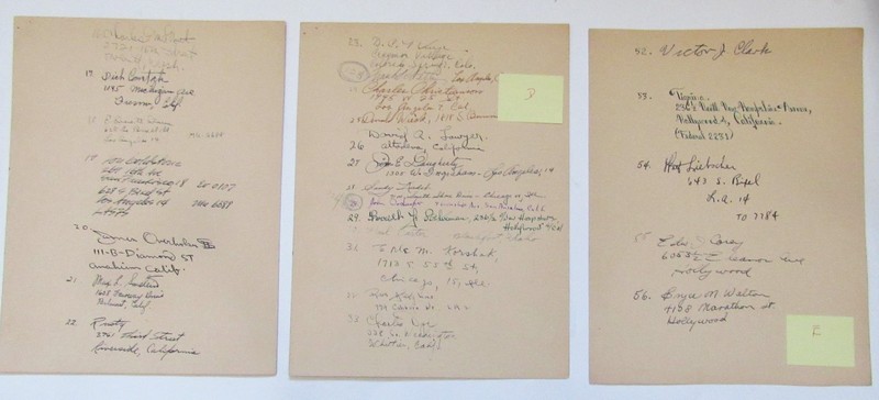 7 PAGES OF SCI FI SIGNATURES- -  BRADBURY - HARRYHAUSEN - BLOCH - ACKERMAN