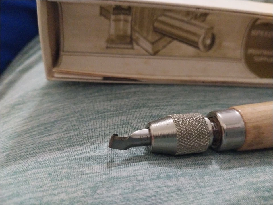 VINTAGE Speedball Linoleum Cutter w/ EZ Loading Handle and cutters USA - Image 3 of 4