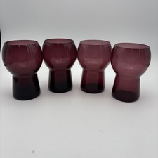 4 Elegant Amethyst Tumblers 4 34 11 Oz Polished Rims Contemporary