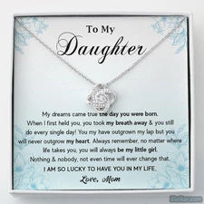 To My Daughter Necklace, Mother Daughter Jewelry Gift from Mom, Pendant Keepsake