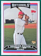 Brandon Watson - 2006 Topps #324 - Washington Nationals Rookie Baseball Card. rookie card picture