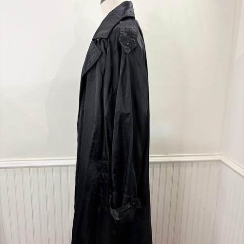 Mycra Pac taglia M/L impermeabile trench cappotto vintage USA snap davanti nero NO CINTURA - Foto 17 di 18